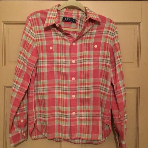 Ralph Lauren 209596689001 Plaid-Multi Soft Cotton Button-Down Shirt - Picture 2 of 6